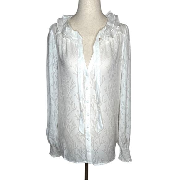 NWOT Paige Dianna Ruffle Silk White Blouse – Sz Small - Picture 10 of 15